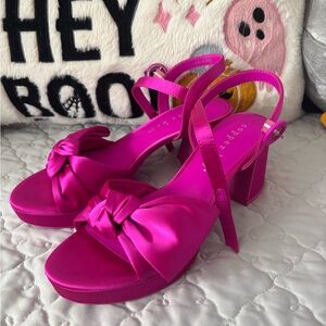 Copper Key satin fuchsia sandals